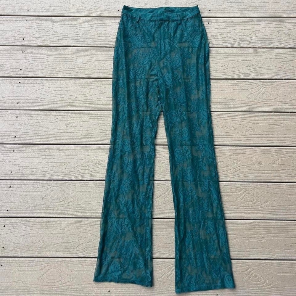 Victoria's Secret VS Archives Rose Lace Pants Green See Through Size Small